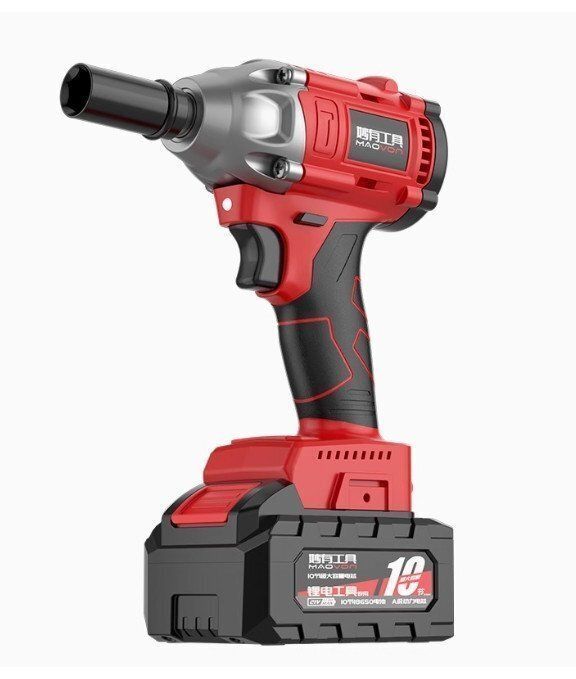 自動車修理の専門ツール 電動インパクトレンチ 充電式 バッテリー1個付き 大ねじりブラシレスモーター450N.m 正逆転両 電池10本