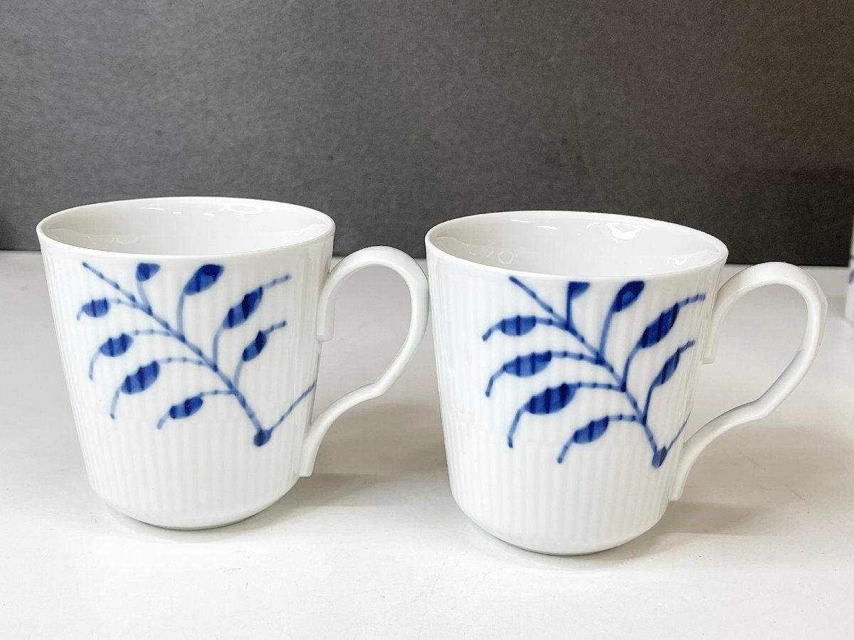 ロイヤルコペンハーゲン ブルーフルーテッド メガ ペアカップ マグカップ S コーヒーカップ 洋食器 定価1.1万 元箱有り A 他1277