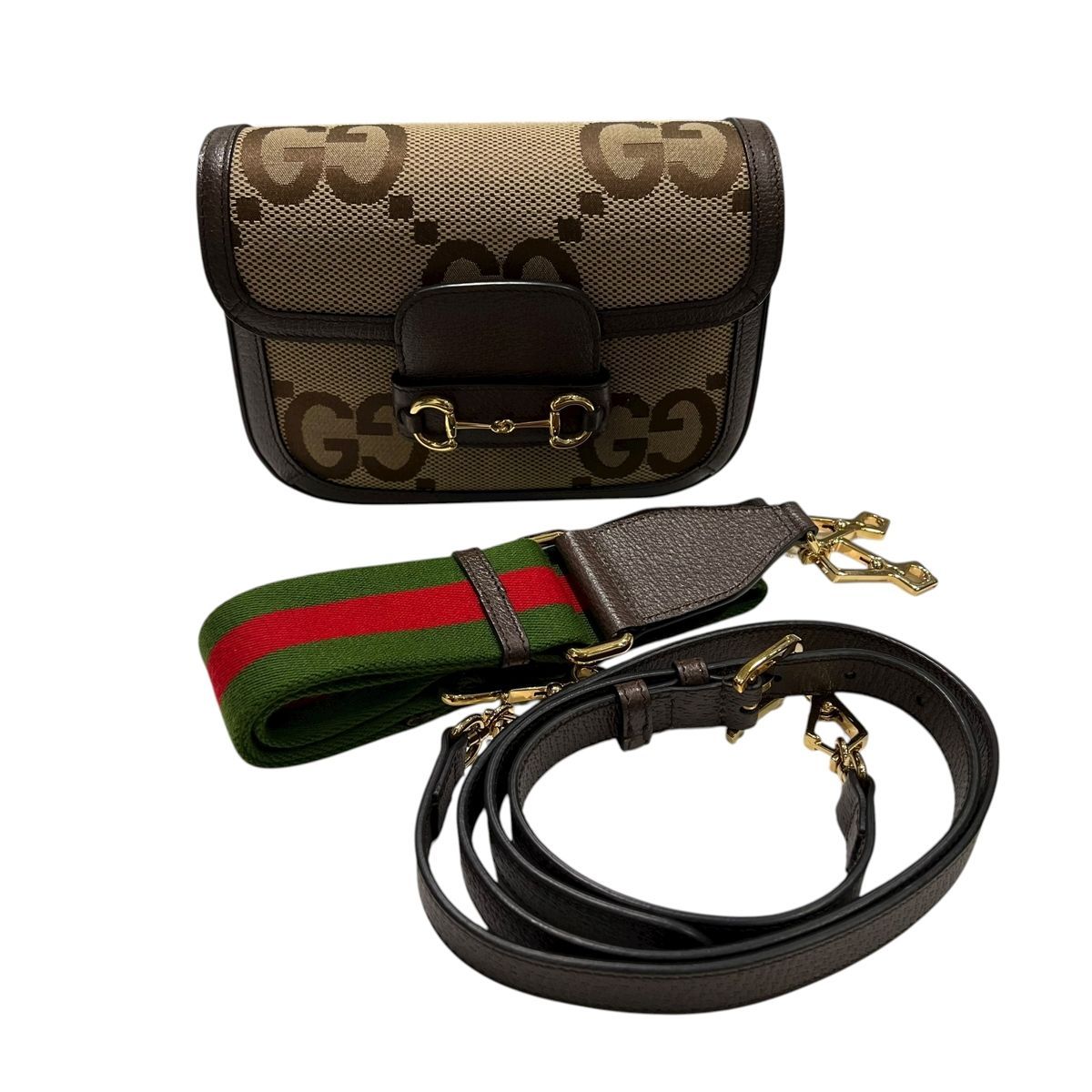 GUCCI グッチ 658574 ホースビット1955 スモール ショルダーバッグ ジャンボGGキャンバス ゴールド金具 レディース 25021351 SA