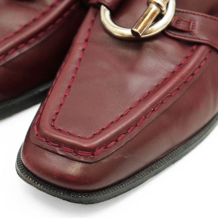 HERMES エルメス ケリーローファー トグルバックル スクエアトゥ レザーソール 革靴 レザーシューズ レディース サイズ 36.5 ダークレッド イタリア製