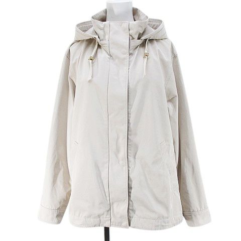 23区 オンワード樫山 マウンテンパーカー ジャケット 40 ライトベージュ 無地 ジップアップ