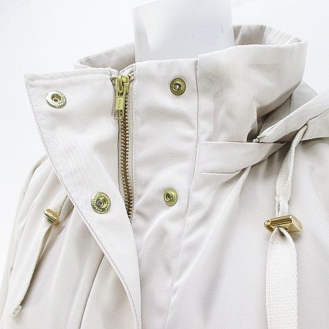 多様な 23区 オンワード樫山 マウンテンパーカー ジャケット 40 ライトベージュ 無地 ジップアップ 激安大特集。