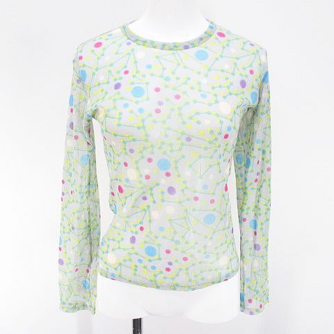 イッセイミヤケ ISSEY MIYAKE IM43JK590 水玉 ドット 長袖 カットソー チュール 2 灰系 グレー シースルー 透け感