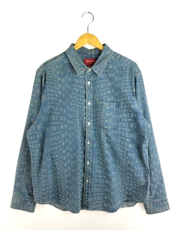 品 Supreme シュプリーム 21 SS WARP LOGOS DENIM SHIRT ワープ ジャガード ロゴ デニム シャツ 長袖シャツ 149-251106-na-10-tag