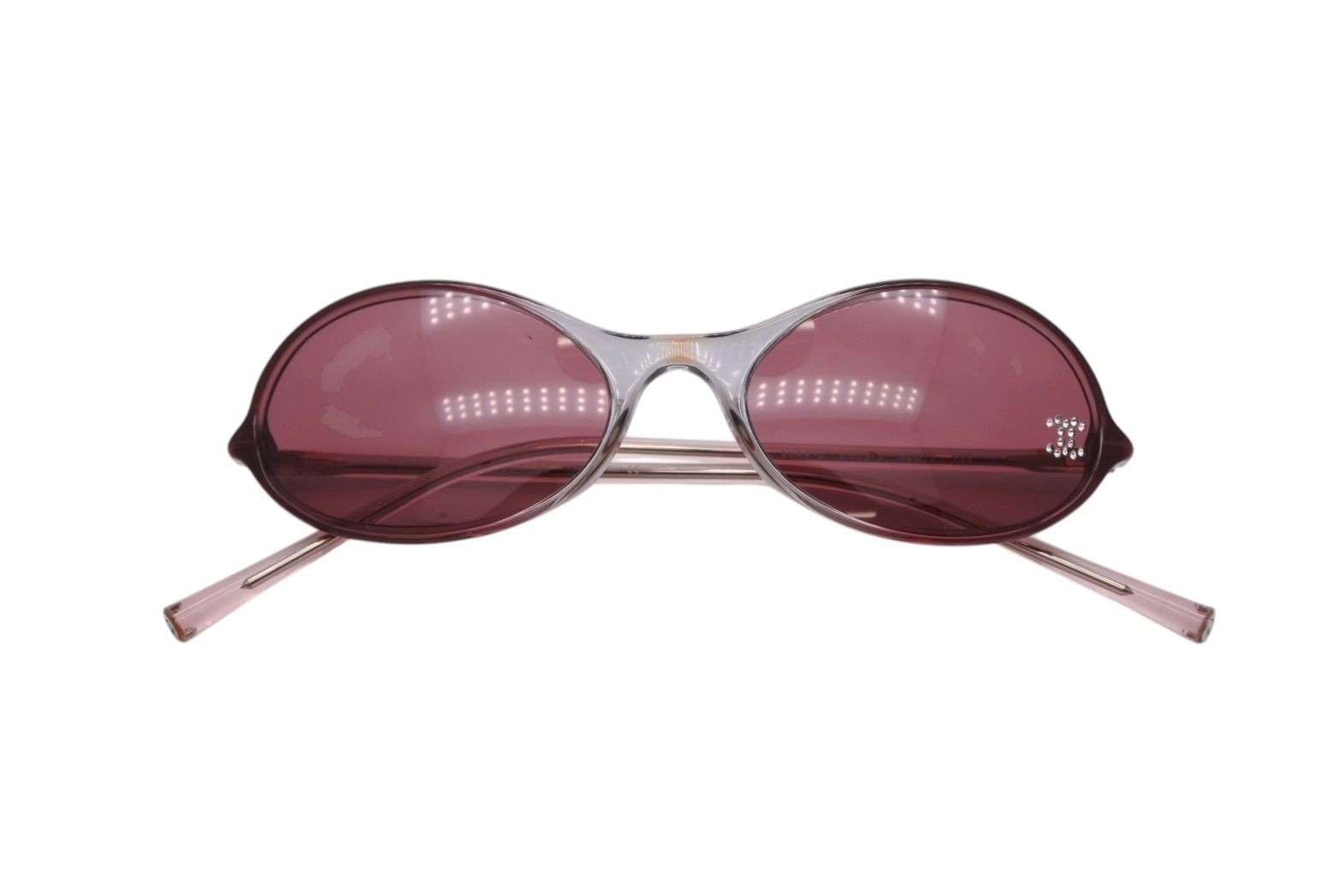 CHANEL シャネル オーバル サングラス 5044-B c.683 5 サイズ52 18 135 ココマーク ラインストーン ワインレッド 4b008306