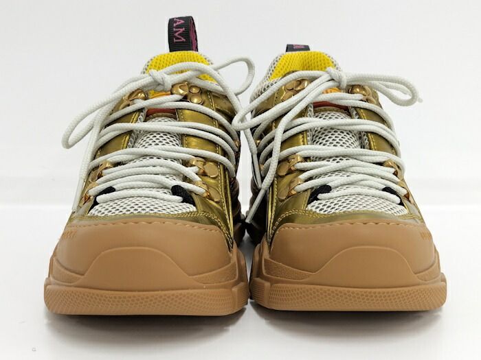 GUCCI フラッシュトレック セガ スニーカー メッシュ系 ゴールド 表記サイズ37 552532