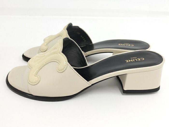 CELINE サンダル クレメンス レザー ベージュ系 表記サイズ36