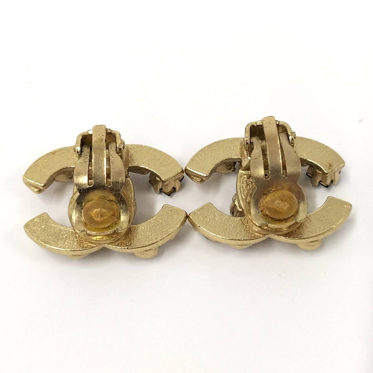 CHANEL イヤリング ココマーク ラインストーン GP メッキ ゴールド