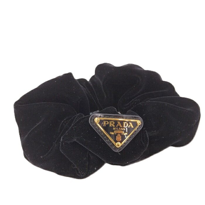 PRADA シュシュ ヘア ベルベット ブラック