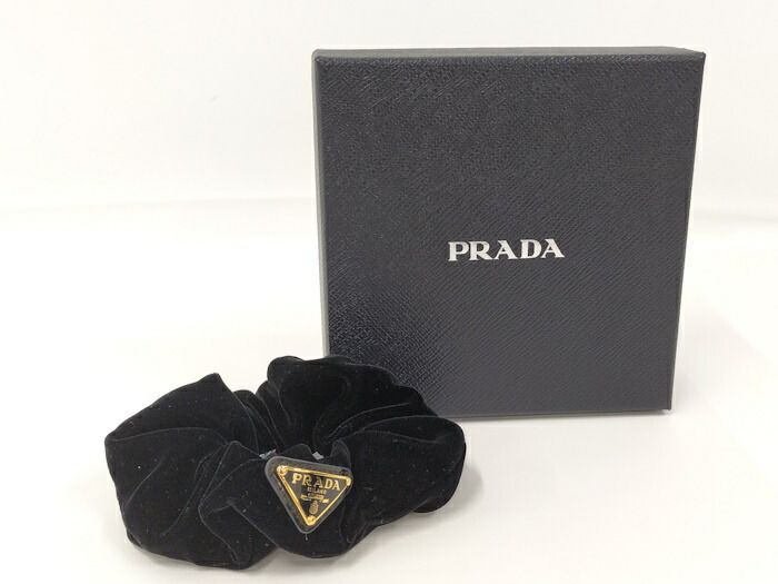 MAX80％OFF。 PRADA シュシュ ヘア ベルベット ブラック