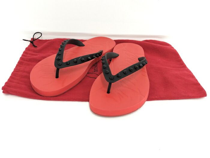  Christian Louboutin ビーチサンダル ルビ フリック ラバー ブラック レッド 1201016 サンダル サンダル ミュール