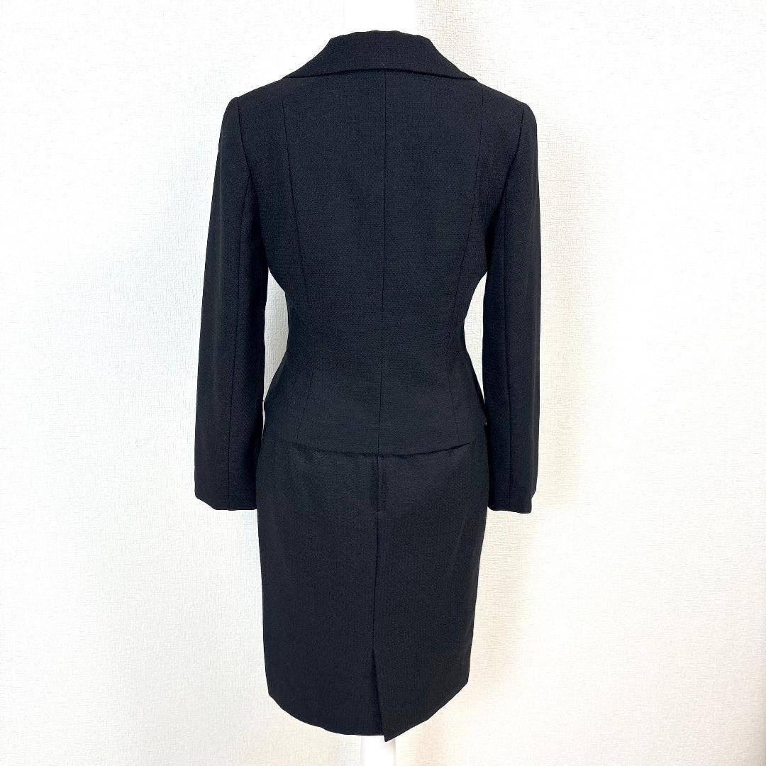 YUKITORII スカートセットアップ 上38下9 黒無地 コサージュ