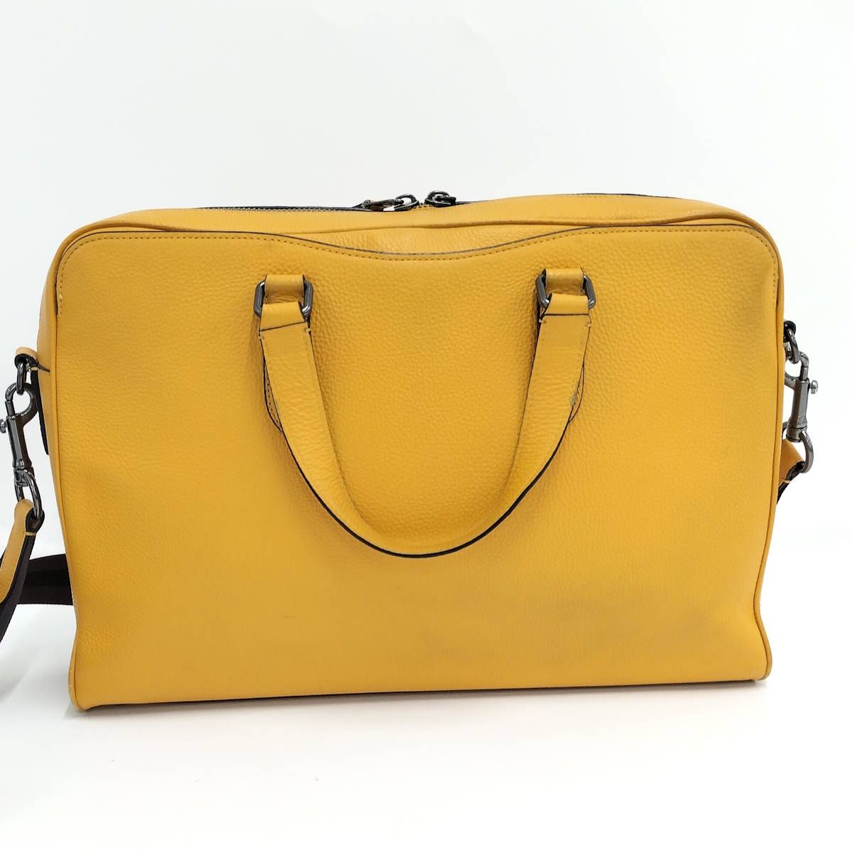 COACH ブリーフケース レザー イエロー