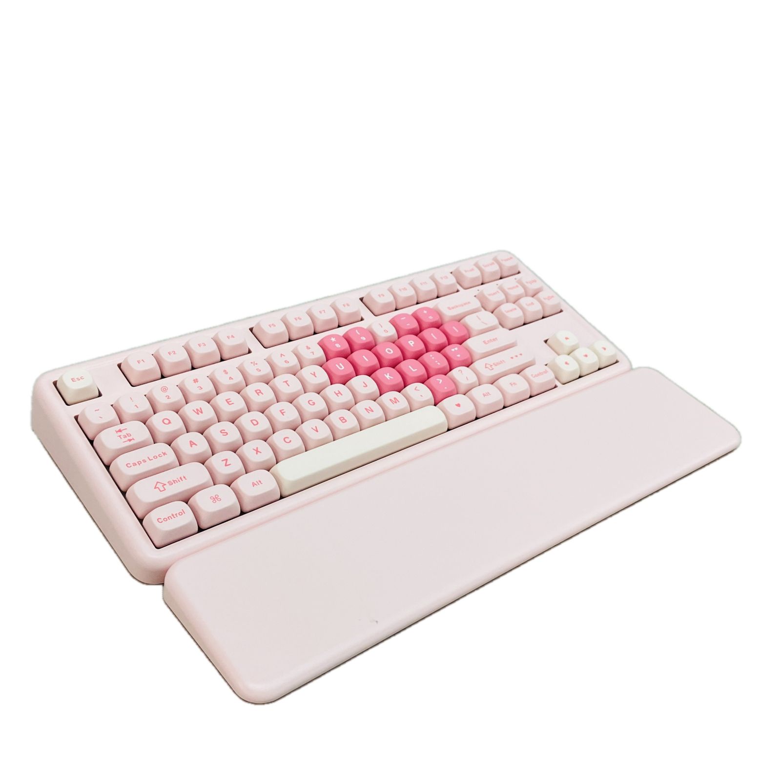 YUNZII B87 ワイヤレスメカニカルキーボード ゲーミング キーボード PC ハート ピンク C10605039