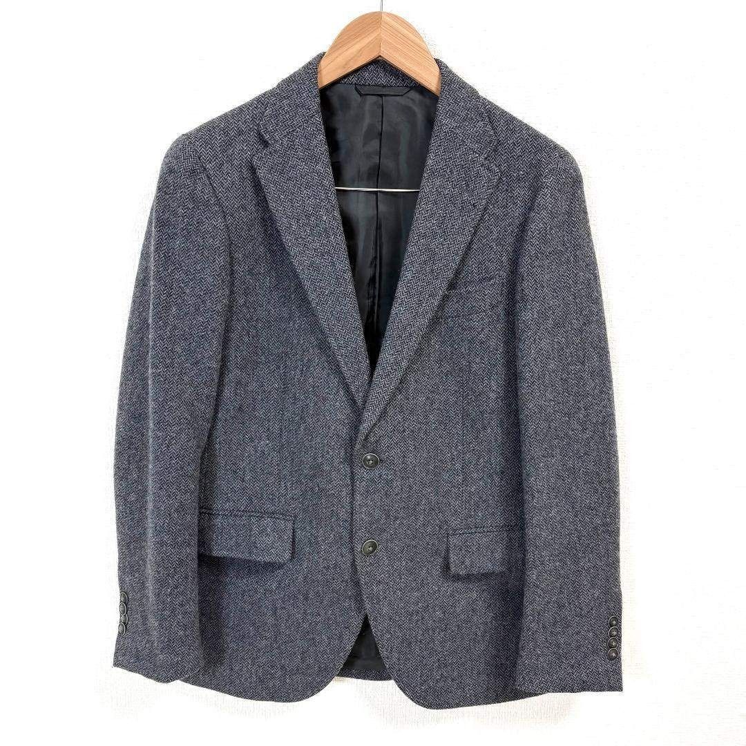 アイボリーコート スーツセットアップ 上36 下44 濃灰 ヘリンボーン