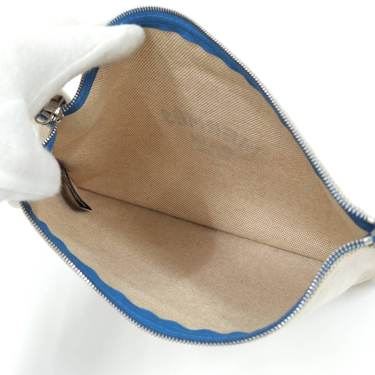  HERMES ニューヨッティングGM クラッチバッグ キャンバス ベージュ クラッチバッグ バッグ