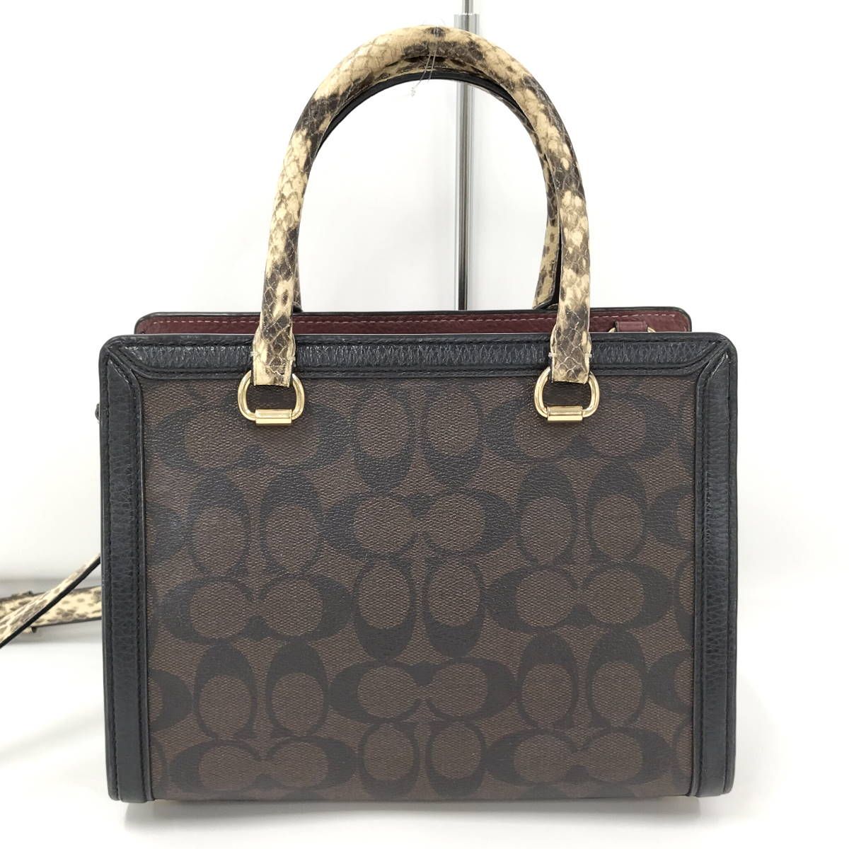 COACH グレースキャリー オール 2WAYハンドバッグ シグネチャー レザー PVCコーティング CD701