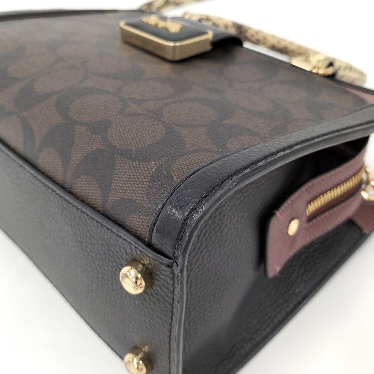  COACH グレースキャリー オール 2 WAYハンドバッグ シグネチャー レザー PVCコーティング CD 701 その他 バッグ