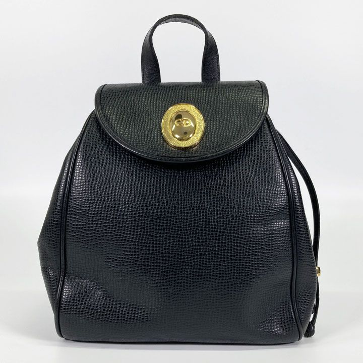 クリスチャンディオール Dior リュックサック レザー ブラック