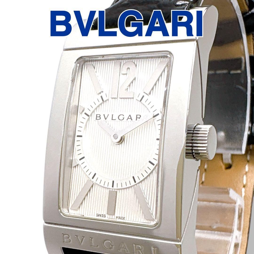 ブルガリ レッタンゴロ RT39S 革ベルト シルバー レディース 腕時計