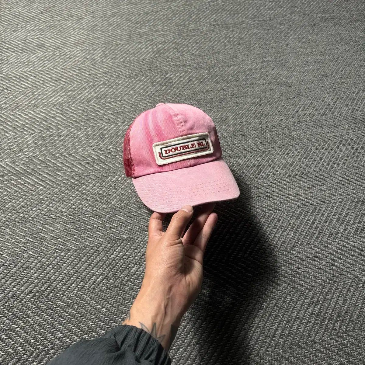 ポロ RRL ダブルアールエル パッチ ツイル フェイディド トラッカーキャップ