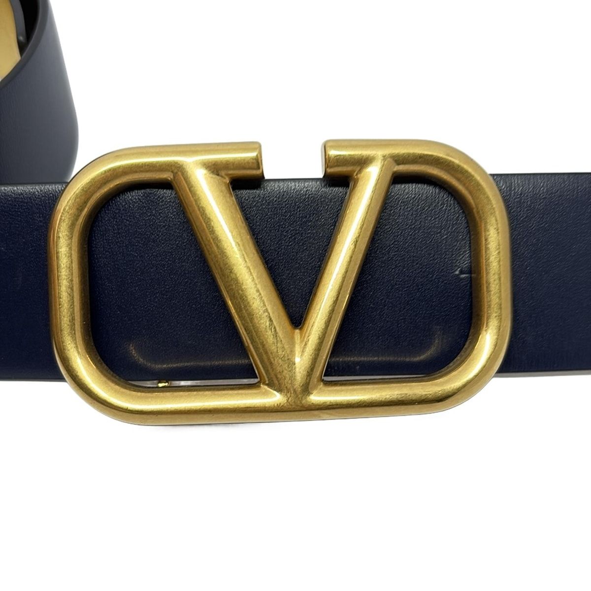  VALENTINOGARAVANI バレンチノガラバーニ ベルト - ボルドー×ゴールド レザー ベルト 小物