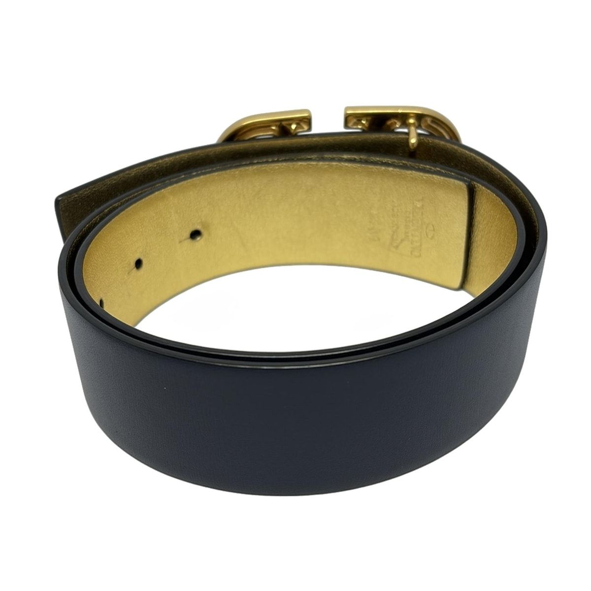 VALENTINOGARAVANI バレンチノガラバーニ ベルト - ボルドー×ゴールド レザー