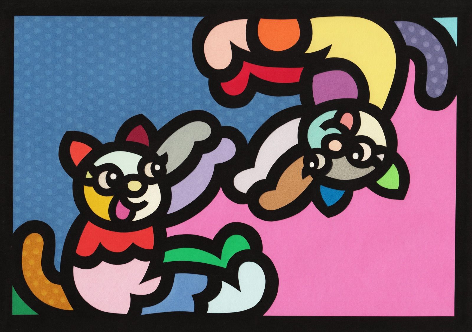 A 191 1 Cat Alphabet Z 2025 Original art work on paper cutting with collage