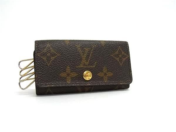 LOUIS VUITTON ルイヴィトン キーケース モノグラム ミュルティクレ4 M62631 ブラウン PVC レザー ユニセックス ゴールド金具