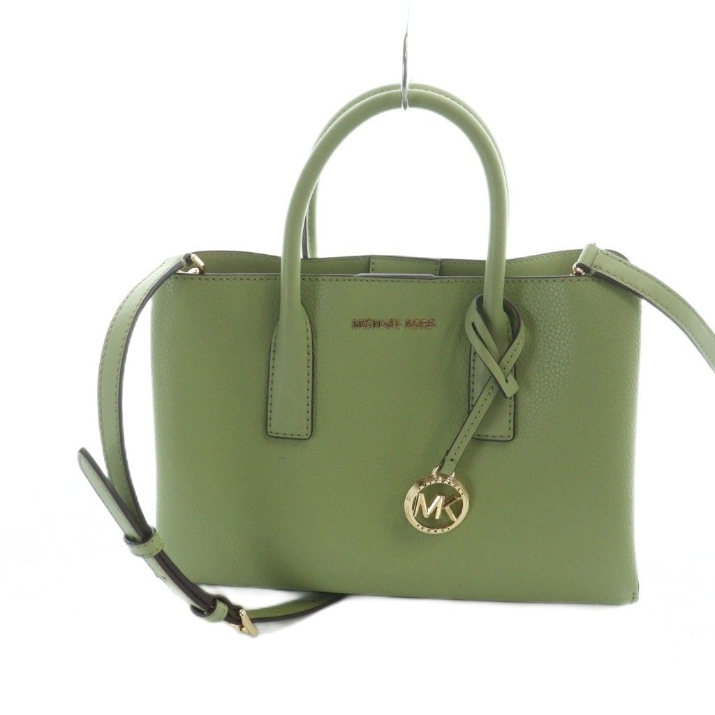 マイケルコース MICHAEL KORS トート ショルダーバッグ 2WAY ロゴ レザー 緑 グリーン GY18 MQ