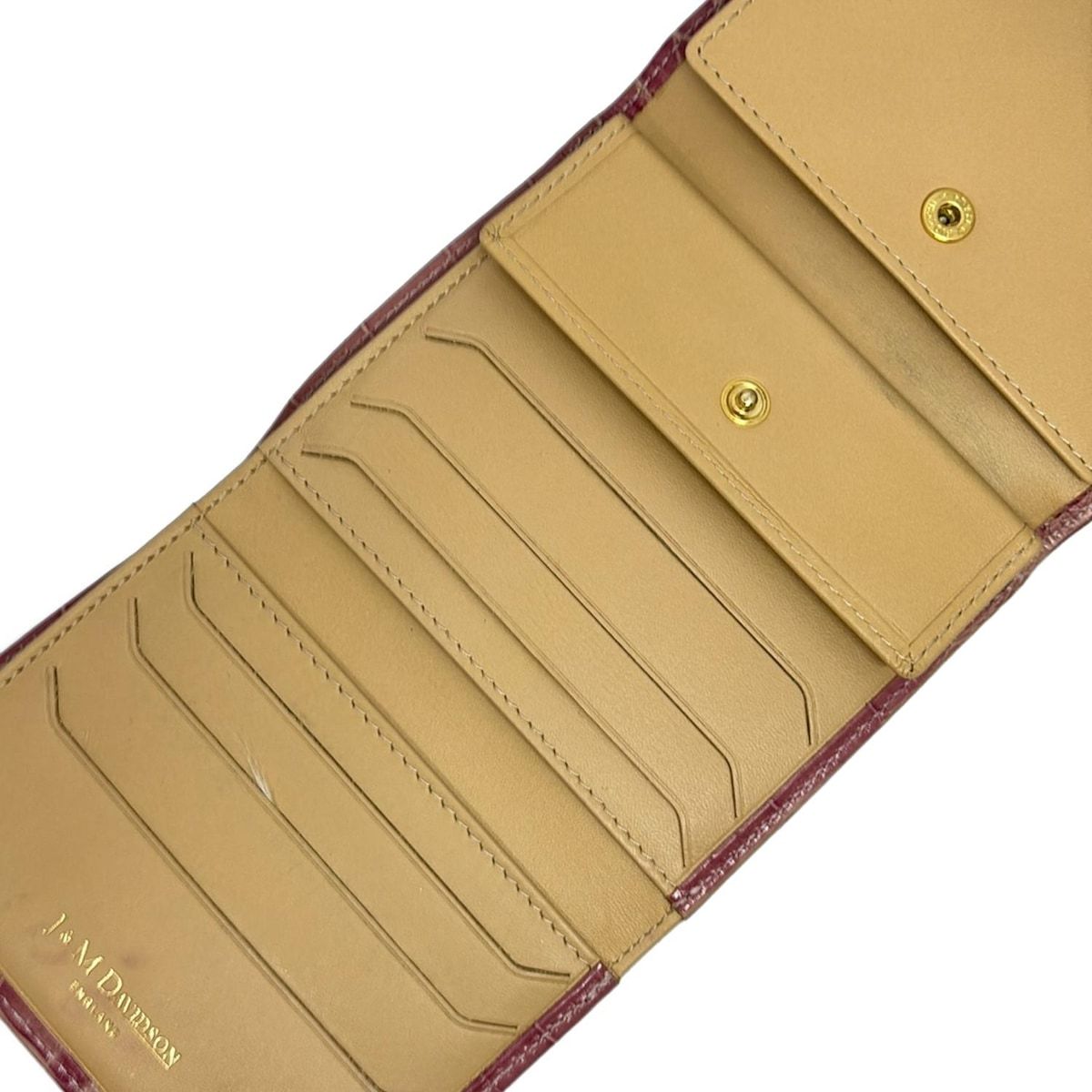  J MDavidson ジェイ エムデヴィッドソン 3つ折り財布 ピンク 型押し加工 レザー 三つ折り財布 折り財布