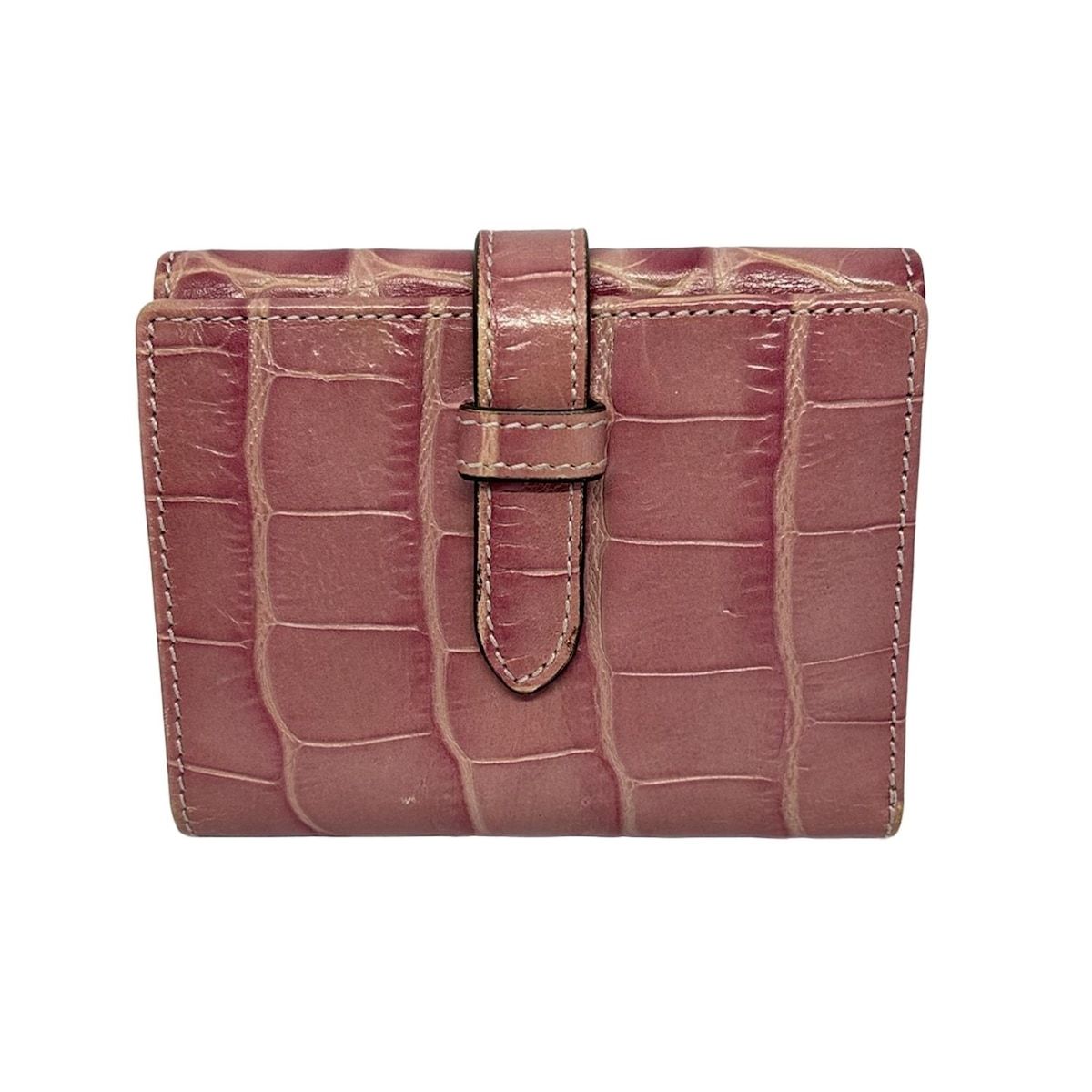 J MDavidson ジェイ エムデヴィッドソン 3つ折り財布 ピンク 型押し加工 レザー