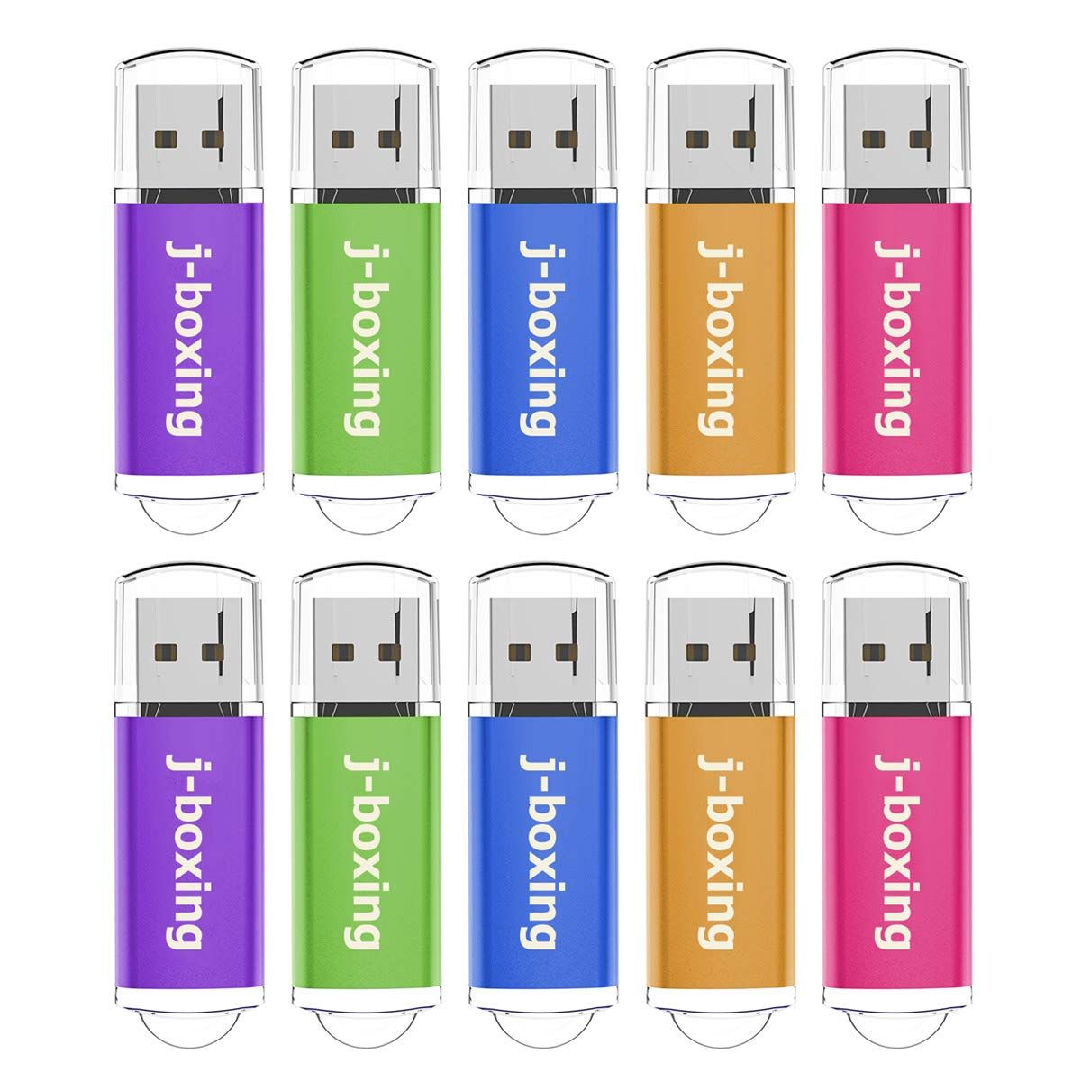 セット USBメモリ 16 GB J boxing キャップ式 USBフラッシュメモリ USB 2 0 フラッシュドライブ 五色 紫 ピンク 青 緑 オレンジ