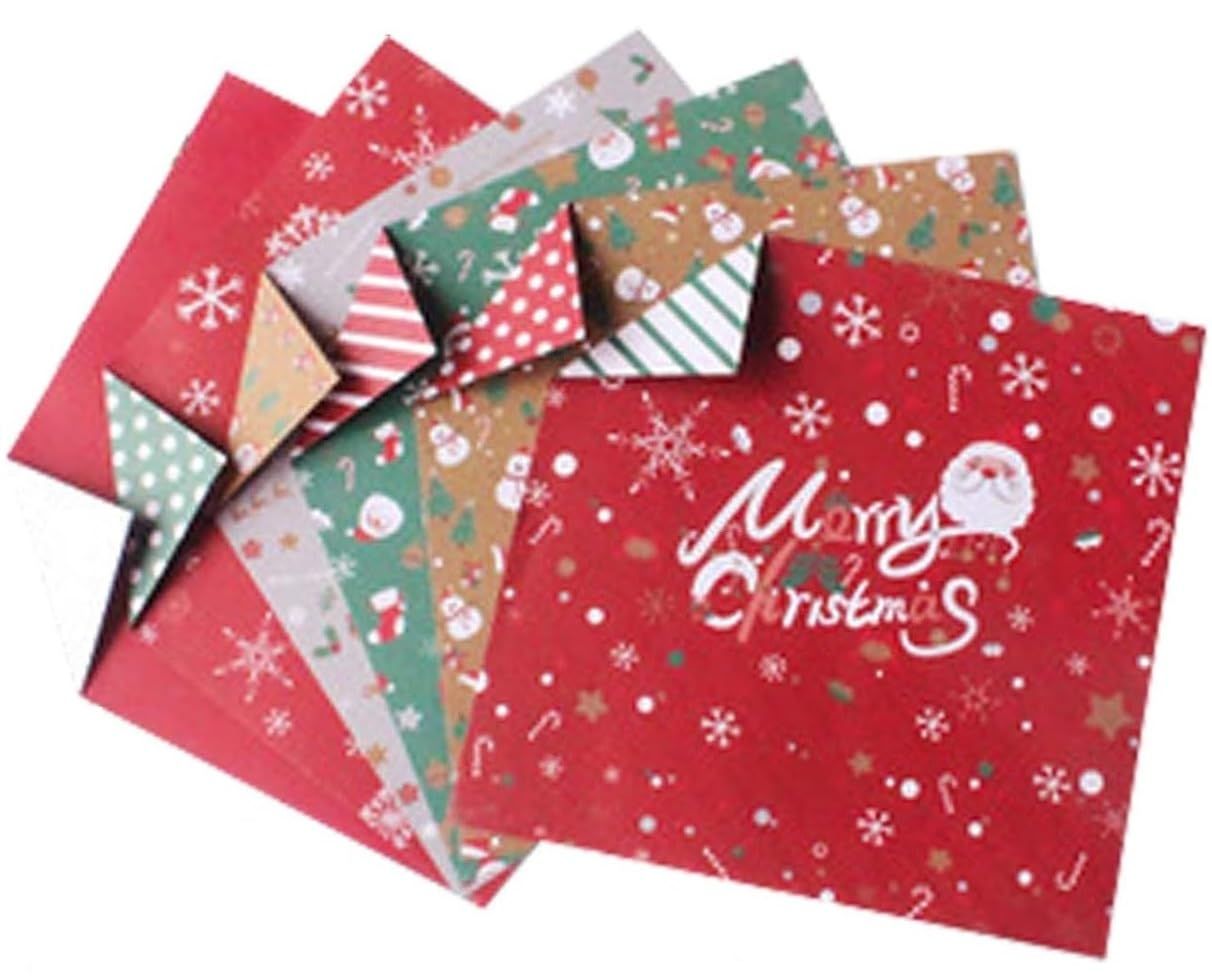 Bethany Home 折り紙 入り 14.7 cm 正方形 手芸紙 DIY用紙 両面折り紙 初心者に 千羽鶴 装飾 クラフト おりがみ 柄付き レッド 14.7*14.7