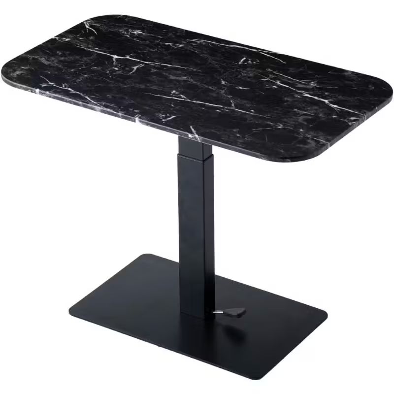 リフトテーブル 昇降機能付き マーブルブラック大理石調 1台限りの特売品 デザイン ブラックフライデー