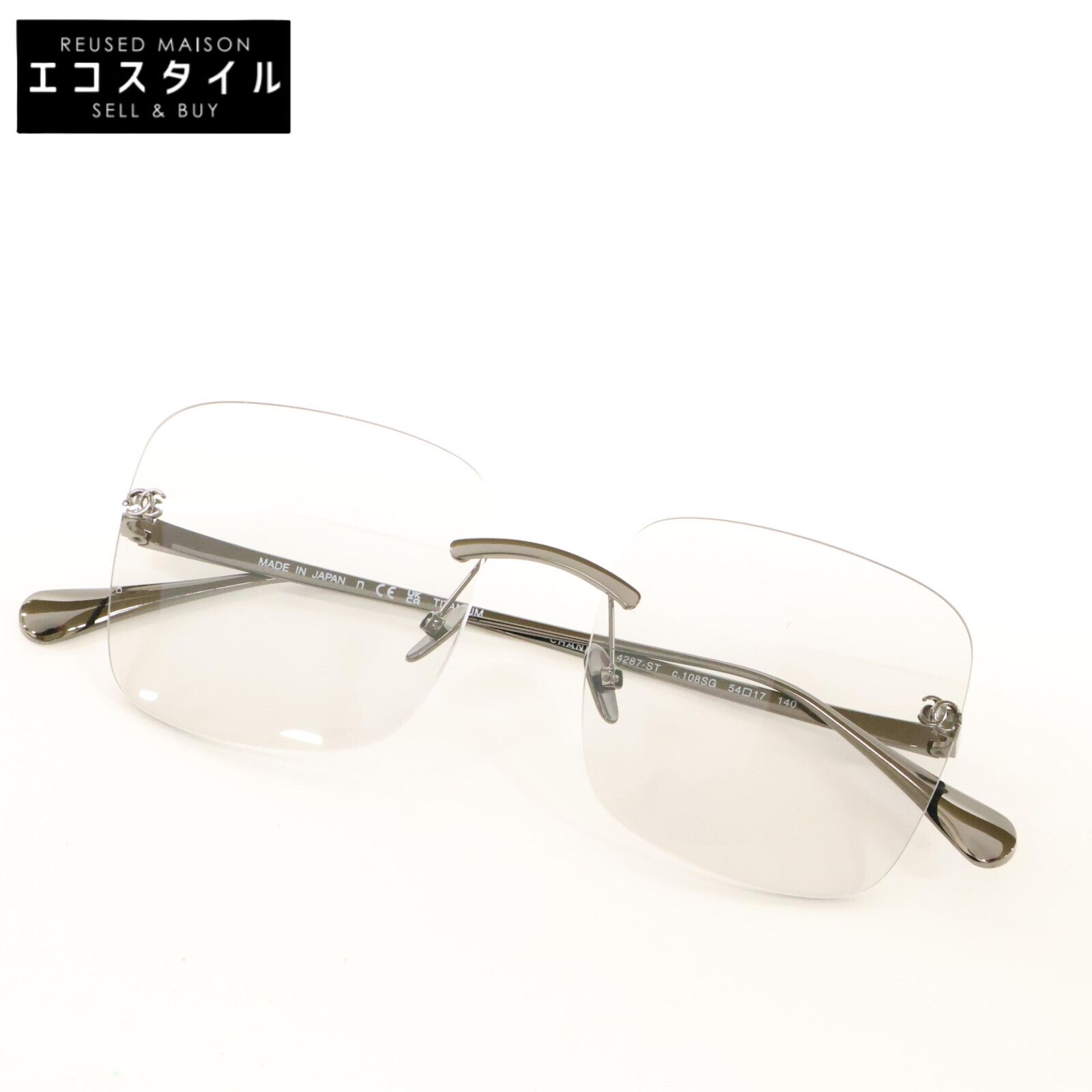 CHANEL シャネル 4287-ST c.108SG スクエア シェイプ ブルーライトカット アイウェア 54 17 140