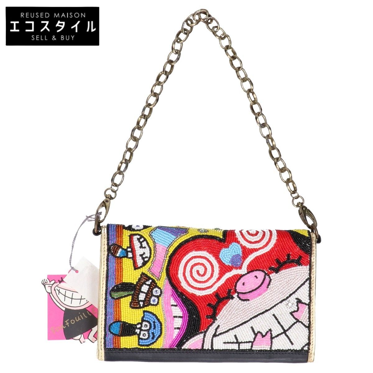 OLLEBOREBLA アルベロベロ FouFouille フフイユ F60065 ビーズ装飾 ウォレットバッグ