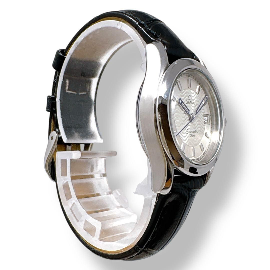  オメガ シーマスター120 2571.31 革ベルト シルバー レディース 時計 レザーベルト 時計