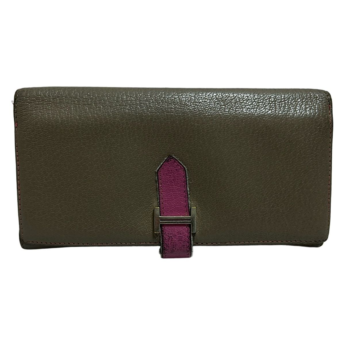 HERMES エルメス 長財布 ベアンデュプリ エトゥープ×ローズティリアン 新型金具 バイ