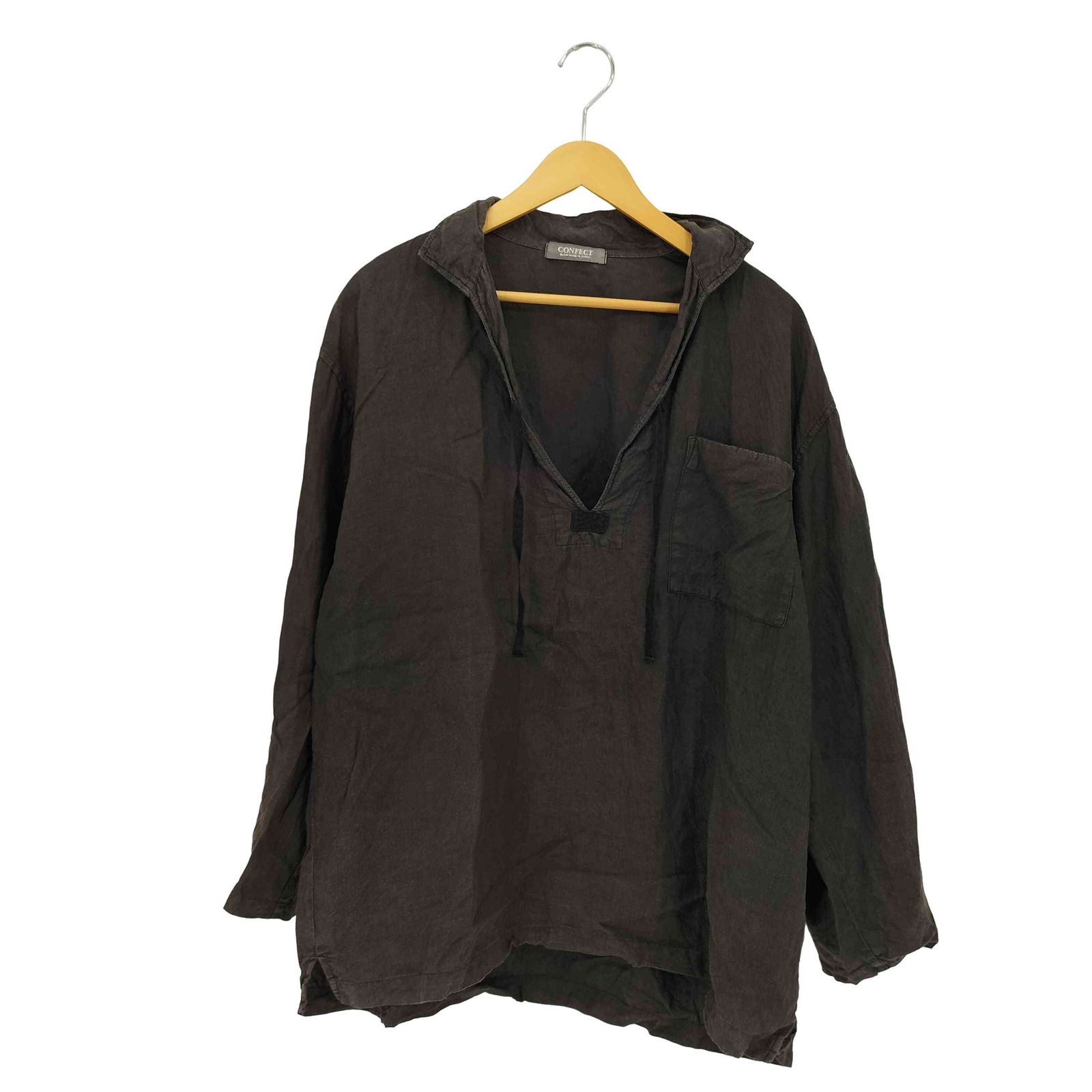 ネストローブコンフェクト nest Robe CONFECT ヘンプ セーラースモックシャツ ブラウン リボン メンズ JPN 3