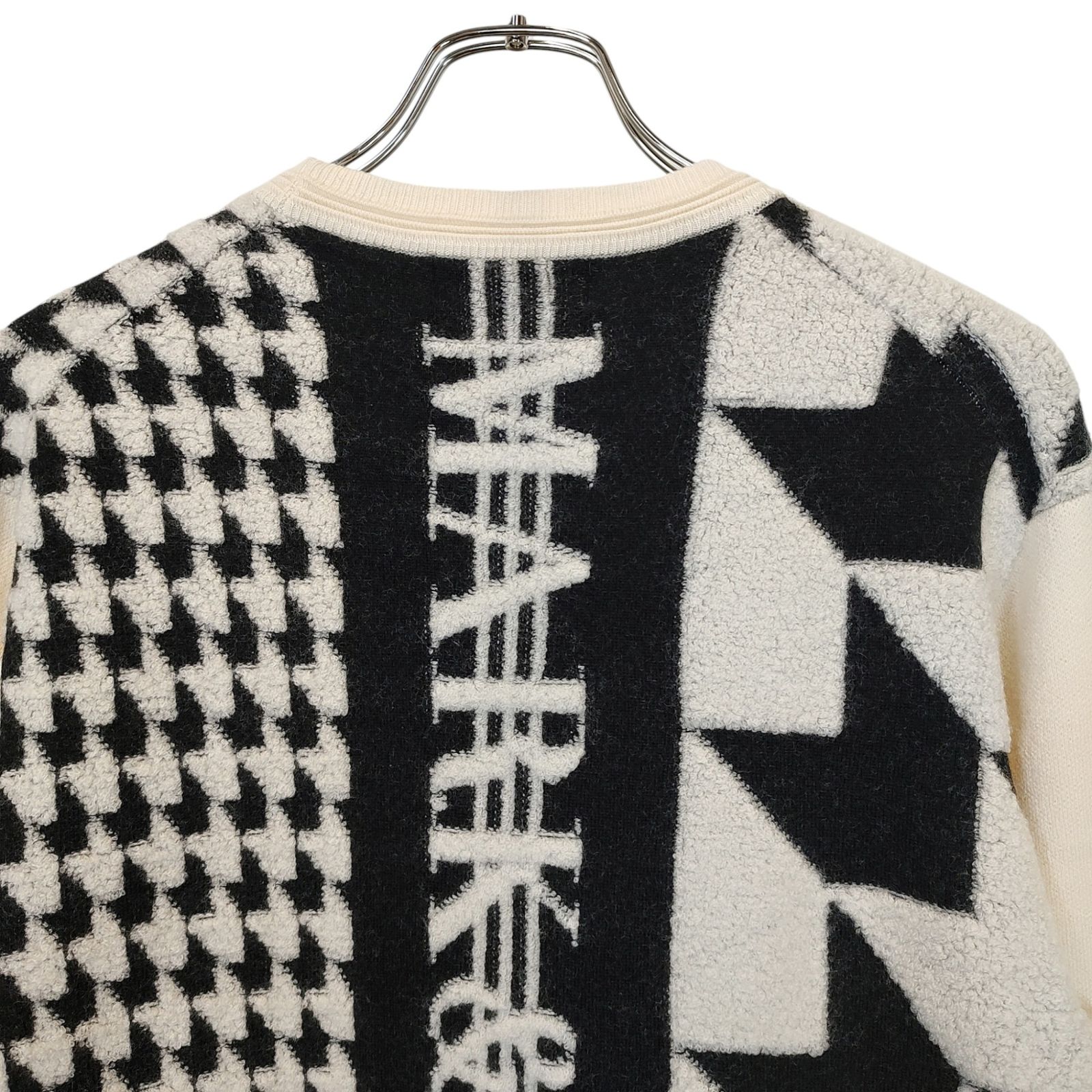 値下 MARK＆LONA マークアンドロナ ゴルフ 24AW Long-Sleeved Sweater ウール ニット セーター MCM-4C-AB53 48 ホワイト ブラック メンズ 品質保証、送料無料!