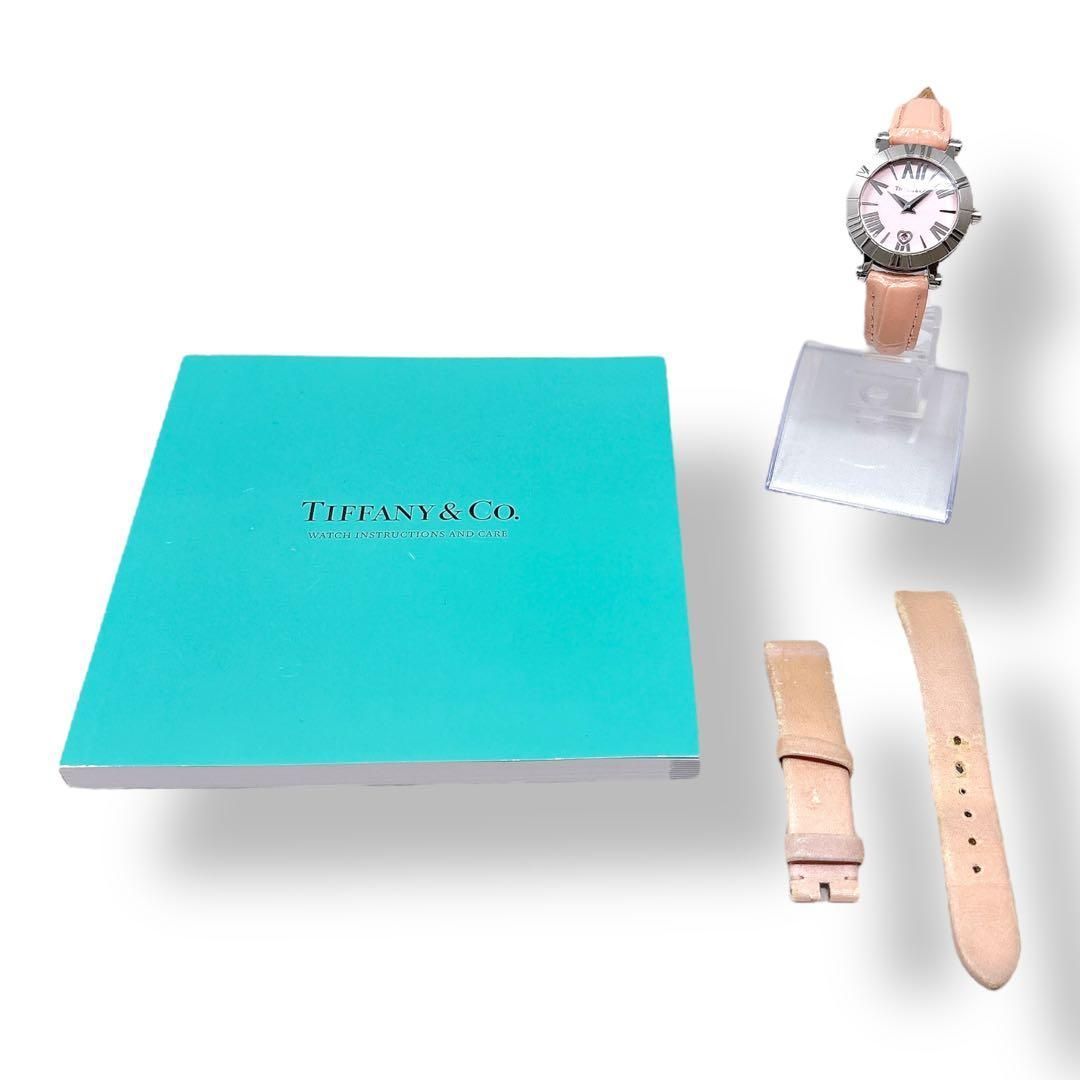 ティファニー アトラス Z1300 革ベルト ピンク レディース 時計