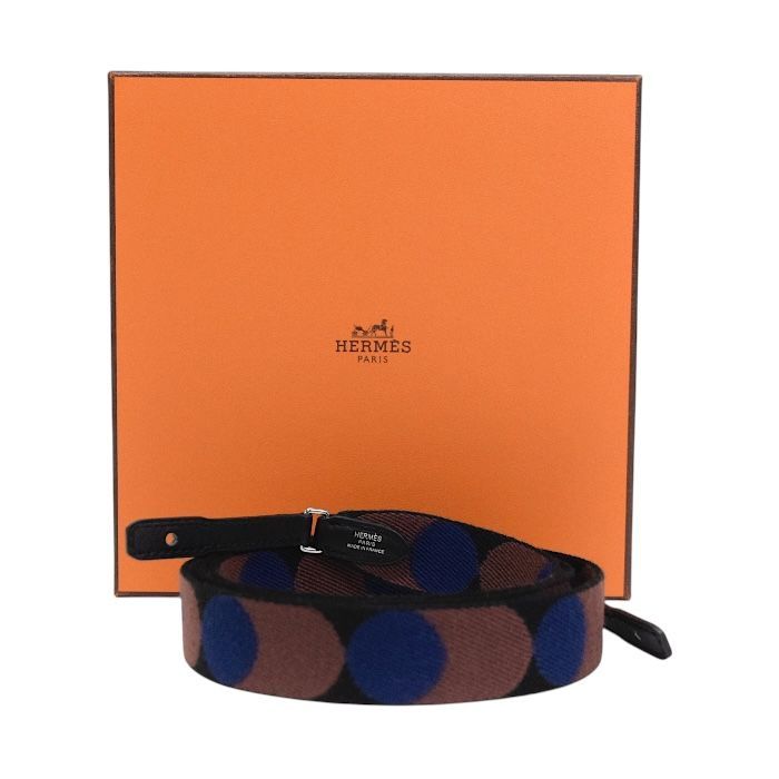 エルメス HERMES バンドリエール サングル フリッパーボール トゥーゴー トワル キャンバス スイフト レザー SV金具 Z刻印 2021年 ノワール ブラック ブルーサフィール ネイビー mbr14005