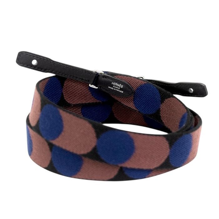 エルメス HERMES バンドリエール サングル フリッパーボール トゥーゴー トワル キャンバス スイフト レザー SV金具 Z刻印 2021年 ノワール ブラック ブルーサフィール ネイビー mbr14005