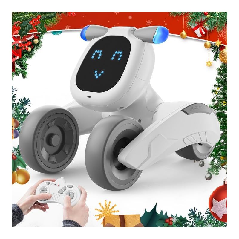 新作登場，セール 【新品】 ロボット リモコン 子供おもちゃ人気 電子ペット 多機能犬 ロボット犬 音声制御 簡単英語おしゃべり プログラム可能 音楽演奏 LED表情の変化 動く犬のおもちゃ USB充電可能 音量調 その他