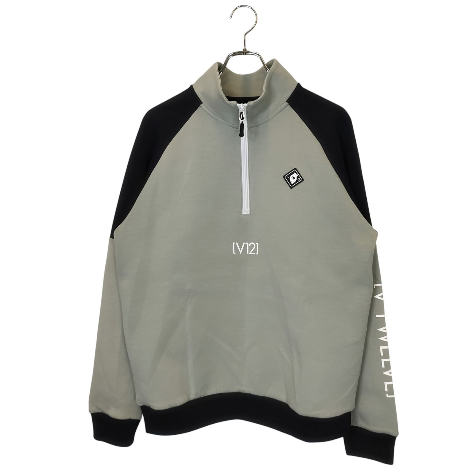 V12 ブイトゥエルブ ゴルフ 24AW SW HZ JKT ハーフジップ スウェット トレーナー V122420-SW12 L ライトグリーン ブラック メンズ