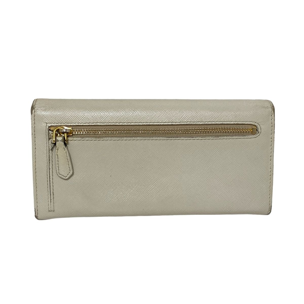 PRADA プラダ 長財布 - アイボリー レザー