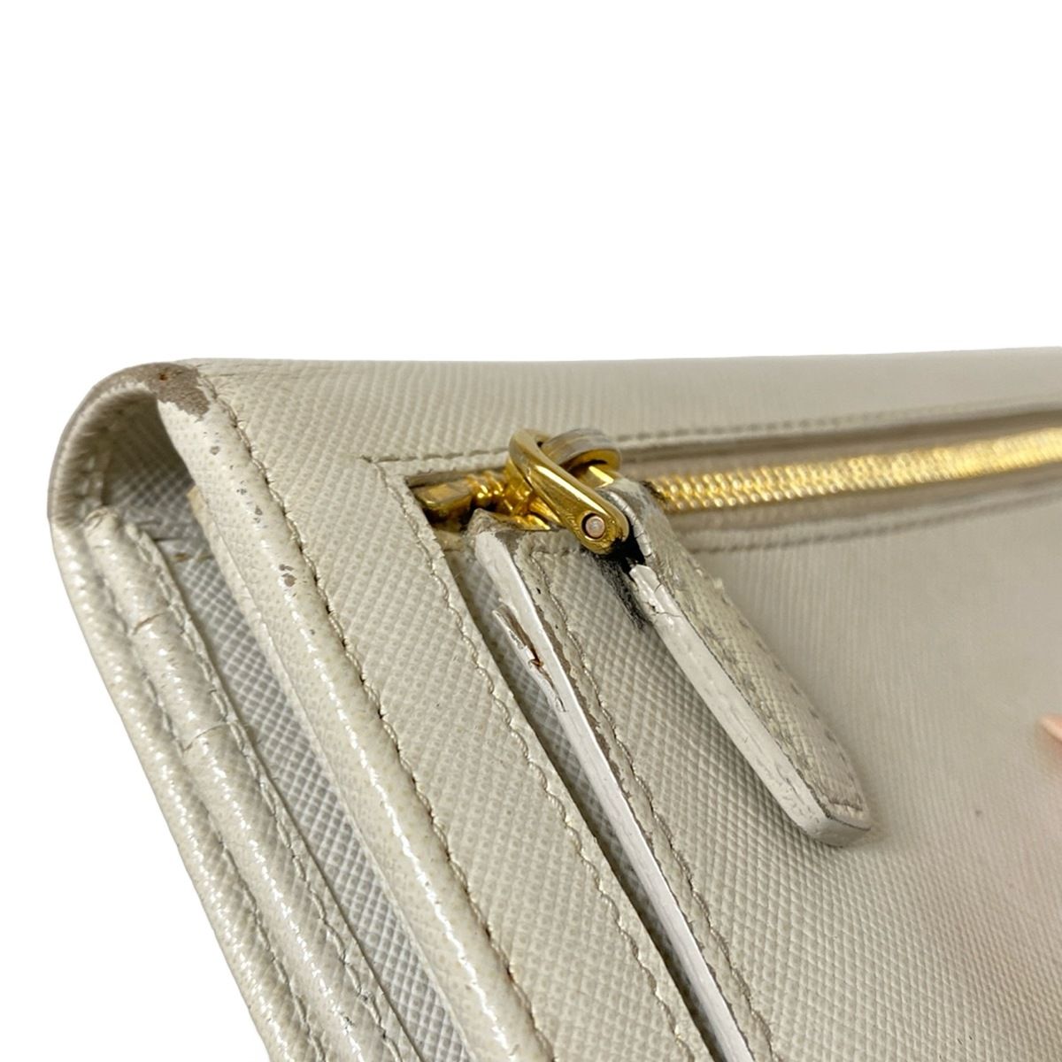  PRADA プラダ 長財布 - アイボリー レザー その他 小物