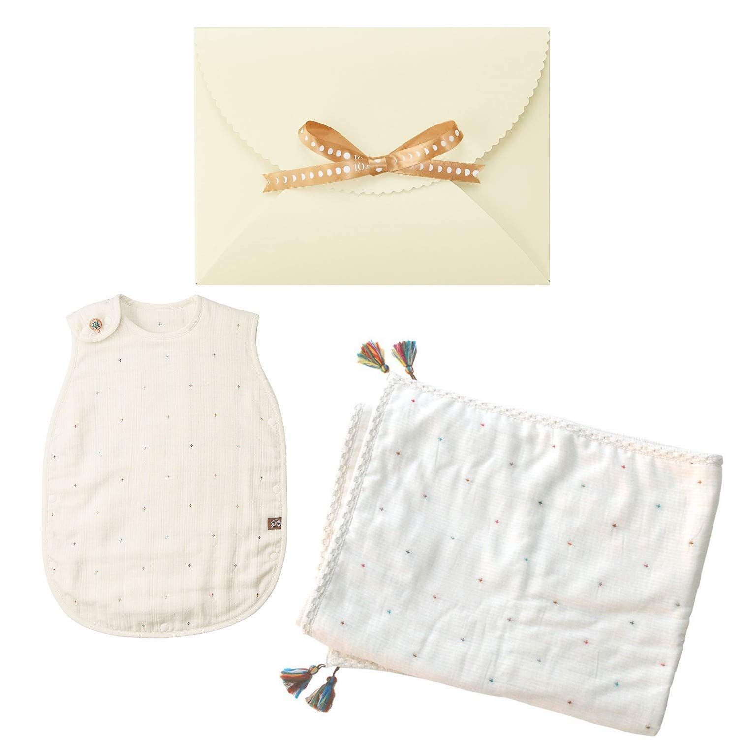 10 mois ディモワ BOBO 出産祝い ギフトセット ふくふくガーゼ 6重ガーゼ ベビースリーパー コットン 着丈58 cm 新生児 3歳頃まで ベビーケット Mサイズ 約90 110 18
