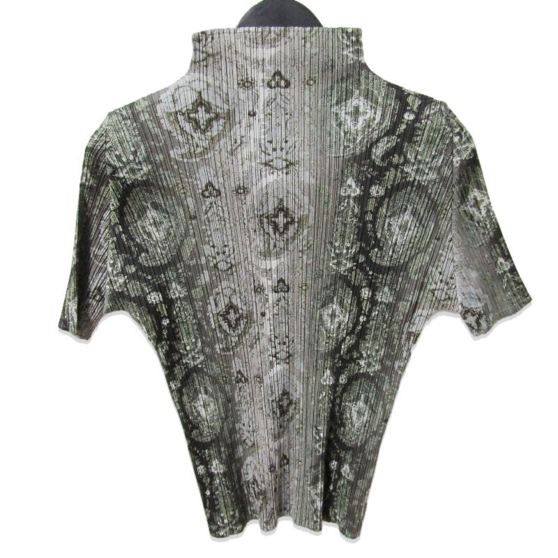 イッセイミヤケ プリーツプリーズ 半袖カットソー 3 グレー PLEATS